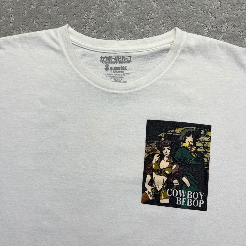 Cowboy‎ Bebop Anime Graphic T-Shirt Mens XL White Sunrise Funimation Spike Faye